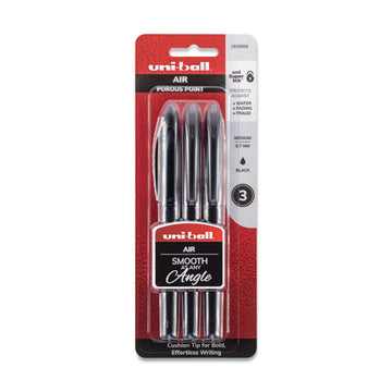 uni-ball® Air Porous Gel Pen, Stick, Medium 0.7 Mm, Black Ink, Black Barrel, 3-pack freeshipping - TVN Wholesale